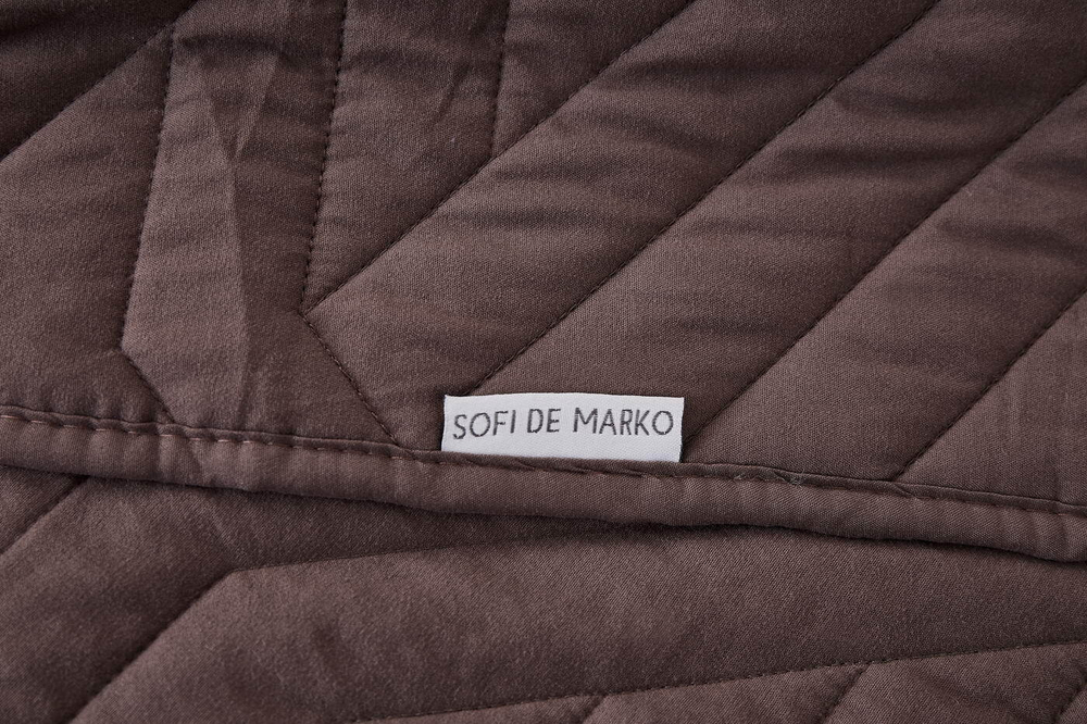 Покрывало 230х250 и 2 наволочки 50х70 Sofi De MarkO Мориц коричневое