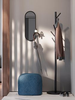 Зеркало настенное с полкой Yens, черное