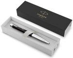 Шариковая ручка Parker Urban (матовый черный лак) Muted Black Chrome Trim, стержень: M, цвет чернил: blue/black, в подарочной упаковке.