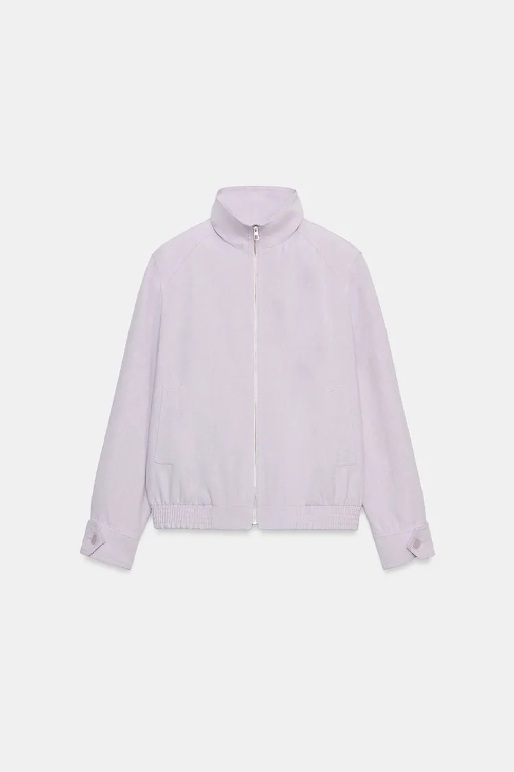 ZARA БОМБЕР ИЗ СМЕСОВОГО ЛЬНА — ZW COLLECTION, ЦВЕТ МАЛЬВЫ