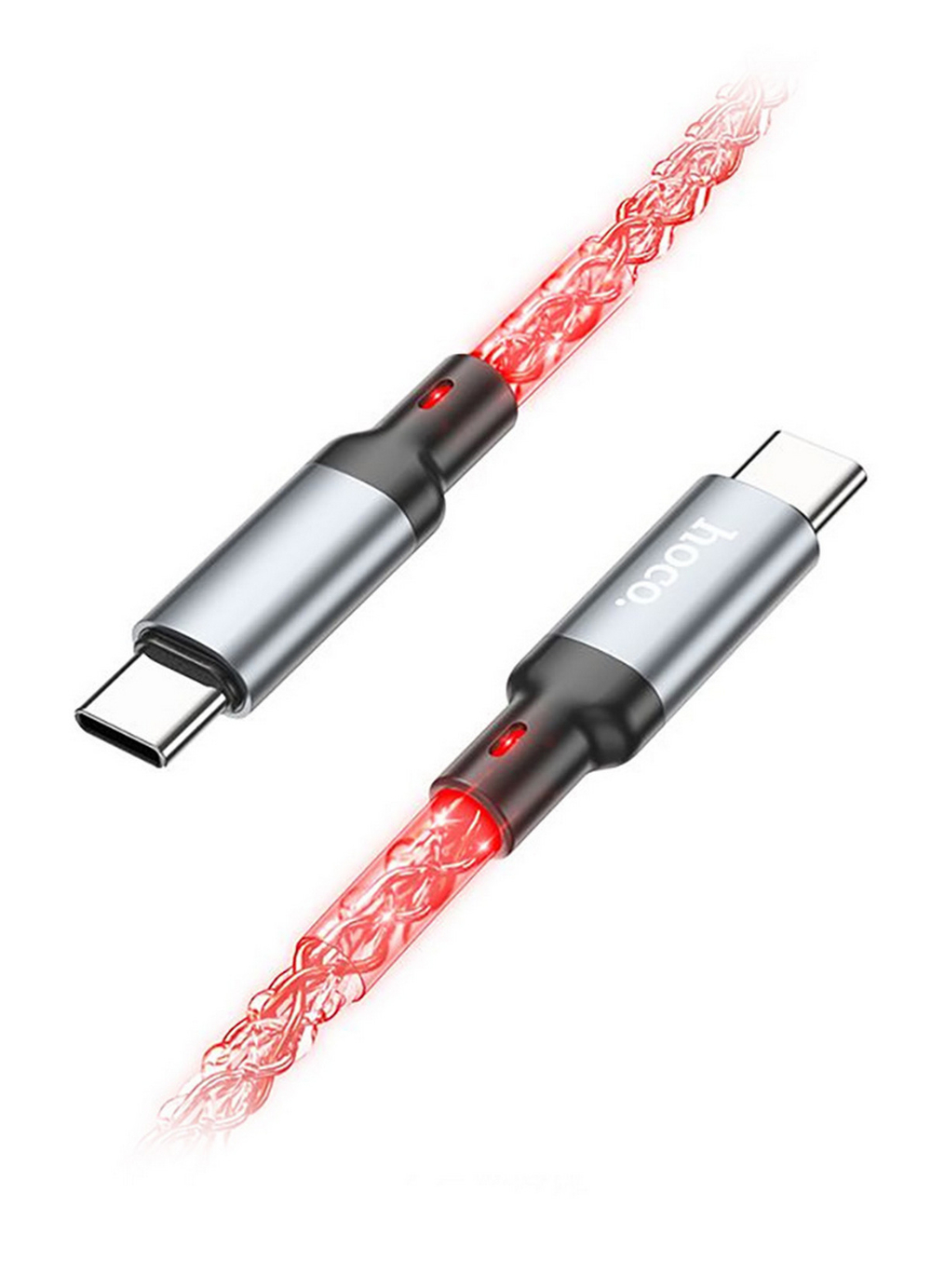 Кабель TypeC x TypeC -1 метр. Hoco U112 (3А/60W) светящийся