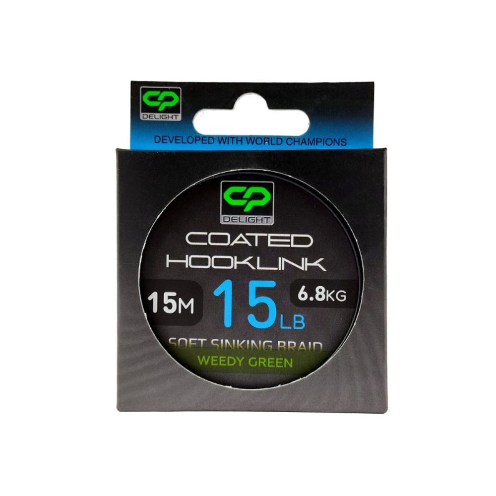 CARP PRO Поводковый материал в оболочке Deligth Sinking Hooklink зеленый 15lb 15м