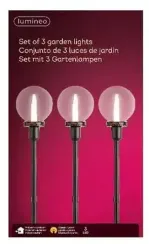 Светодиодная гирлянда Фонари Эдисона 3 шт высотой по 40 см, IP44, 3 LED лампы теплых белых, Kaemingk (490076)