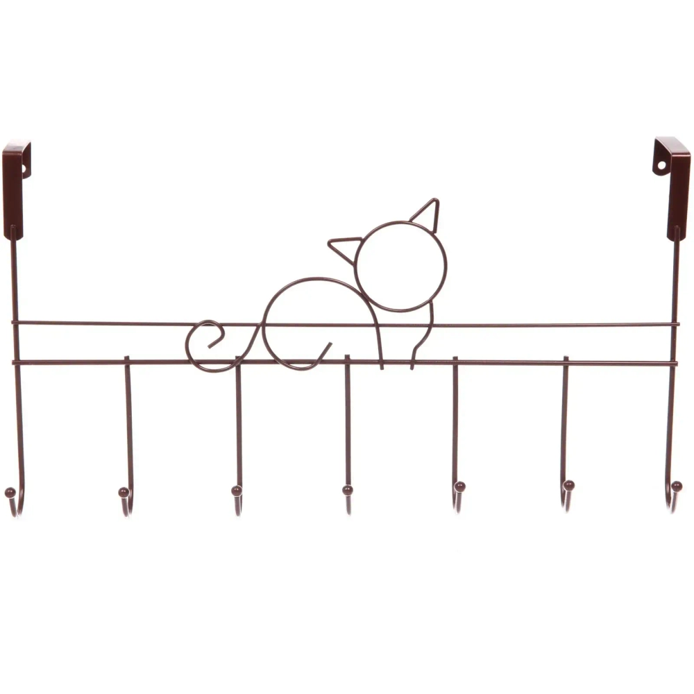 Крючки надверные на планке «ЛОФТ ТАМБЛ», котенок, цвет бронза, 41*21см (Лейбл Селфи)