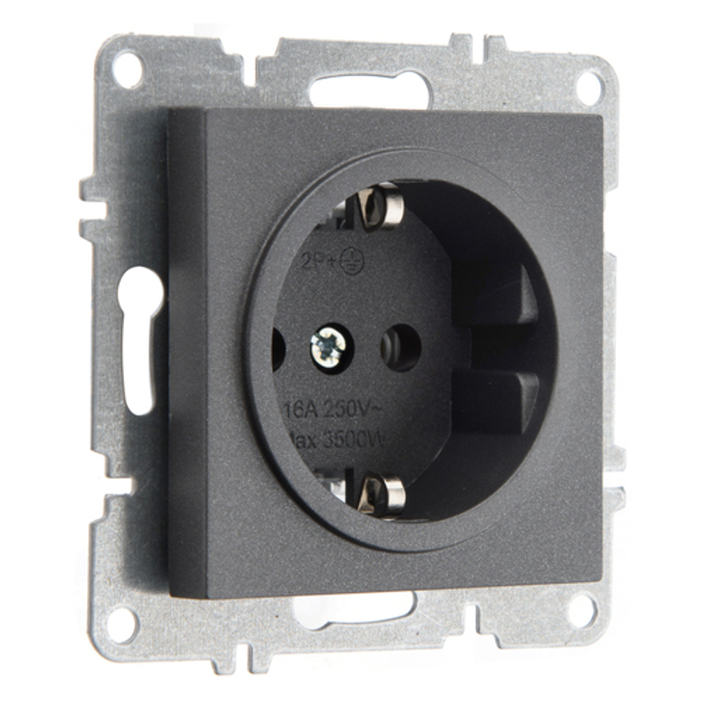Розетка с заземлением 16А 250В ARVIA Electric, антрацит 50042000217