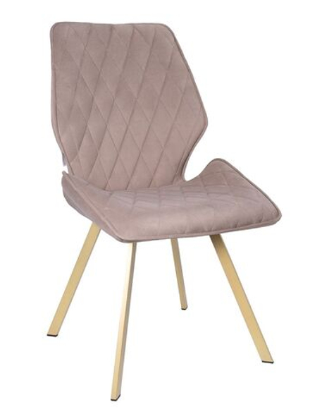 Стул LA ALTA OSTIN 180 велюр серо-бежевый, каркас квадрат шампань