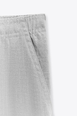 ZARA БРЮКИ В ПИЖАМНОМ СТИЛЕ, ЖЕМЧУЖНЫЙ МЕЛАНЖ