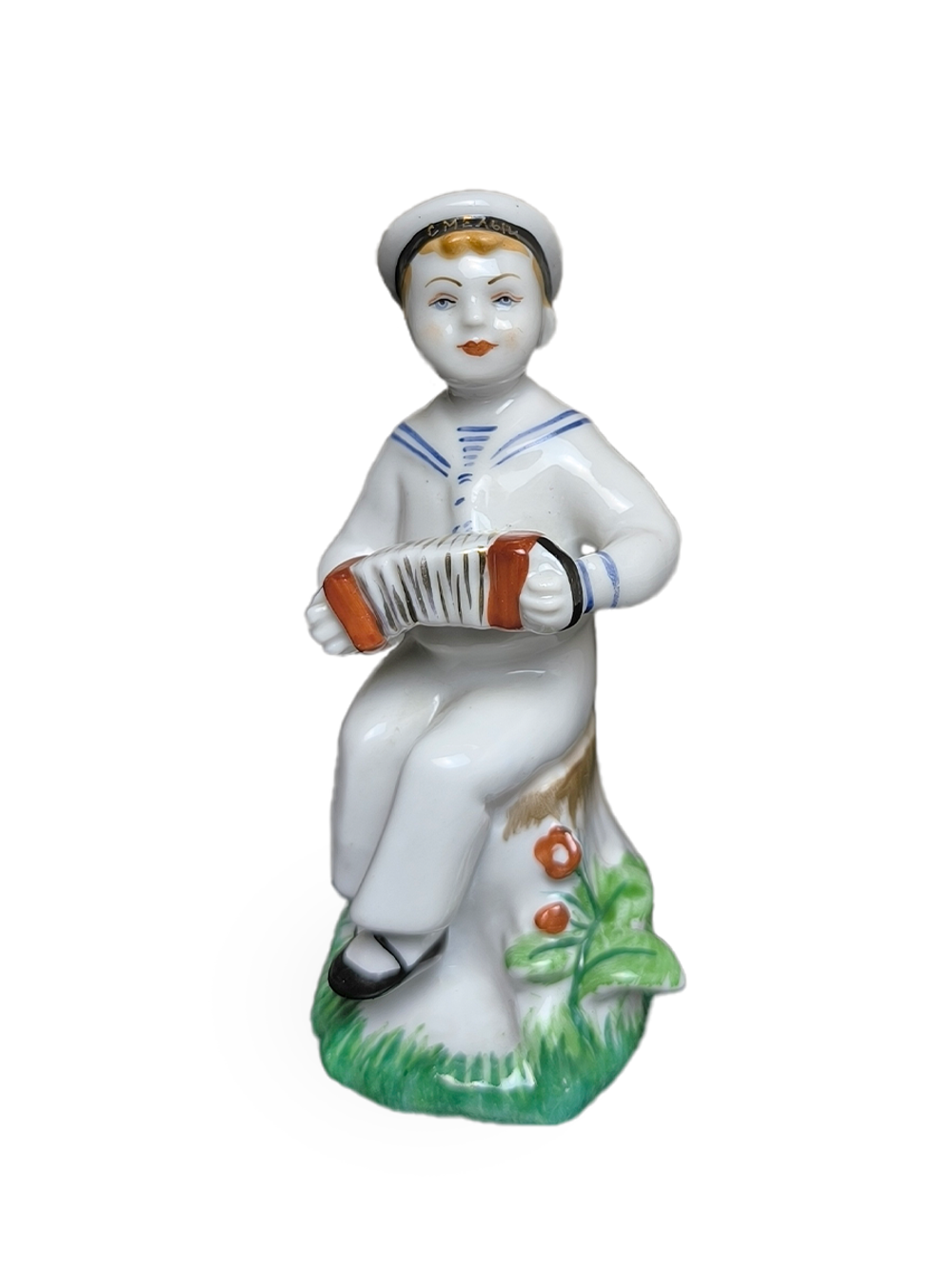 Фарфоровая статуэтка "Морячок с гармошкой" ЛФЗ