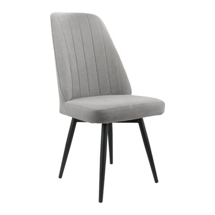 Стул поворотный "Лотос" (арт. 327), велюр Бренди В22 серый, ножки черные