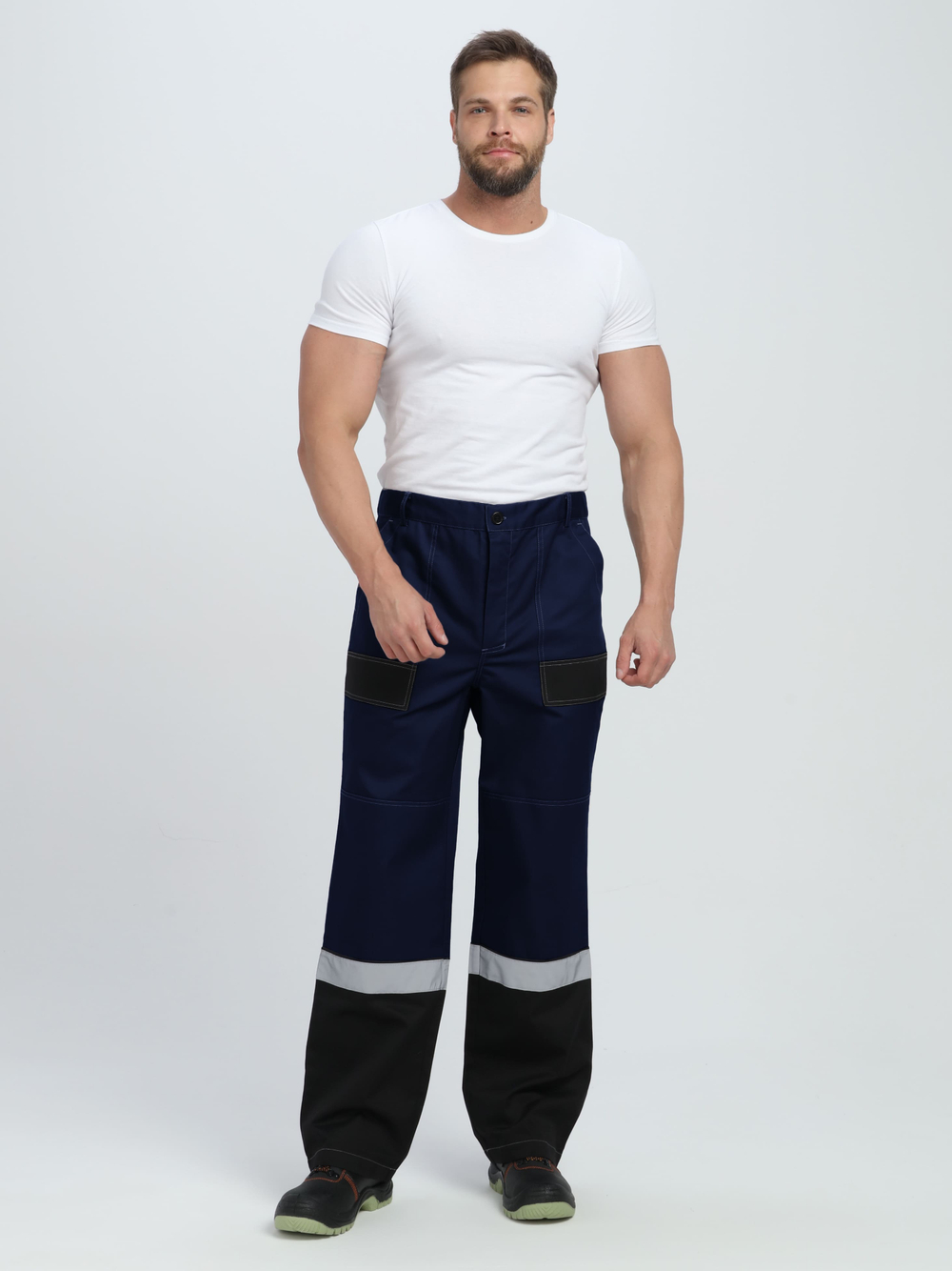 Костюм Вивантек-1 СОП К. (тк.Смесовая МВО,240) брюки, т.синий/черный/васильковый