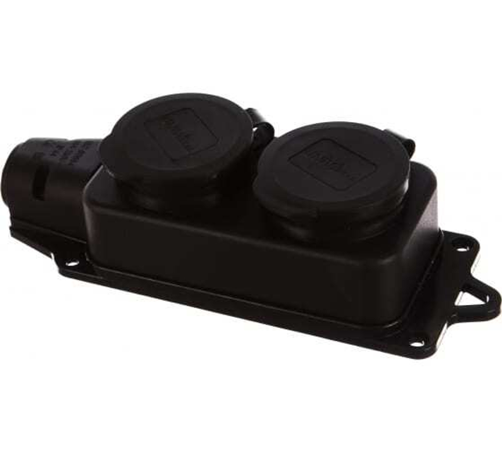 Колодка 2 розетки однофазная с заглушками (каучук) 1027 908791