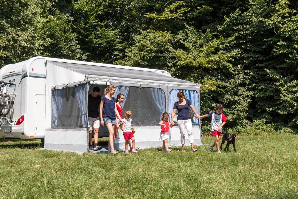Маркиза Fiamma F45S, 4.0м, настенная, корпус белый, полотно серое