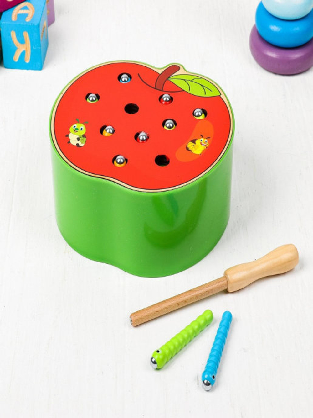 Игрушка развивающая рыбалка "Яблоко" 7х15,5х17 см   4479106