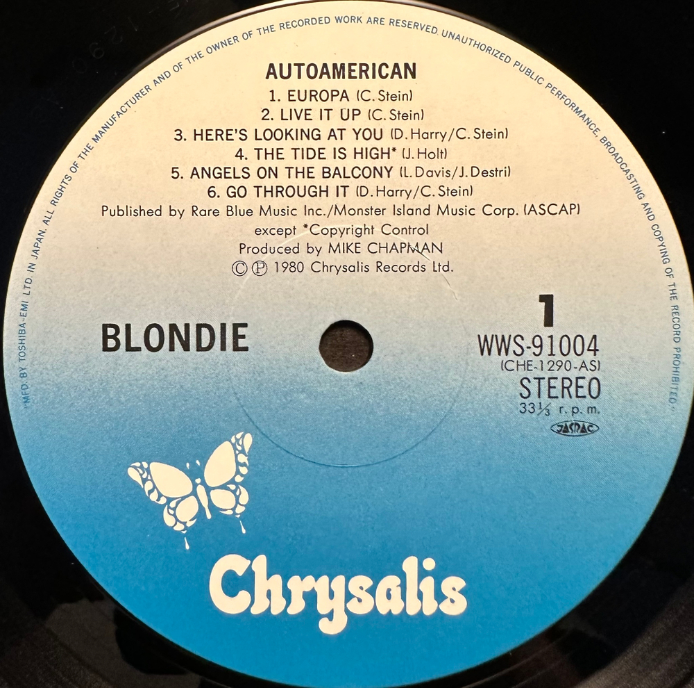 Blondie - AutoAmerican (Япония 1980г.)