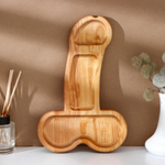 Деревянное блюдо для подачи в форме члена (32,5 х 20 х 1,7 см) (Цвет: коричневый)