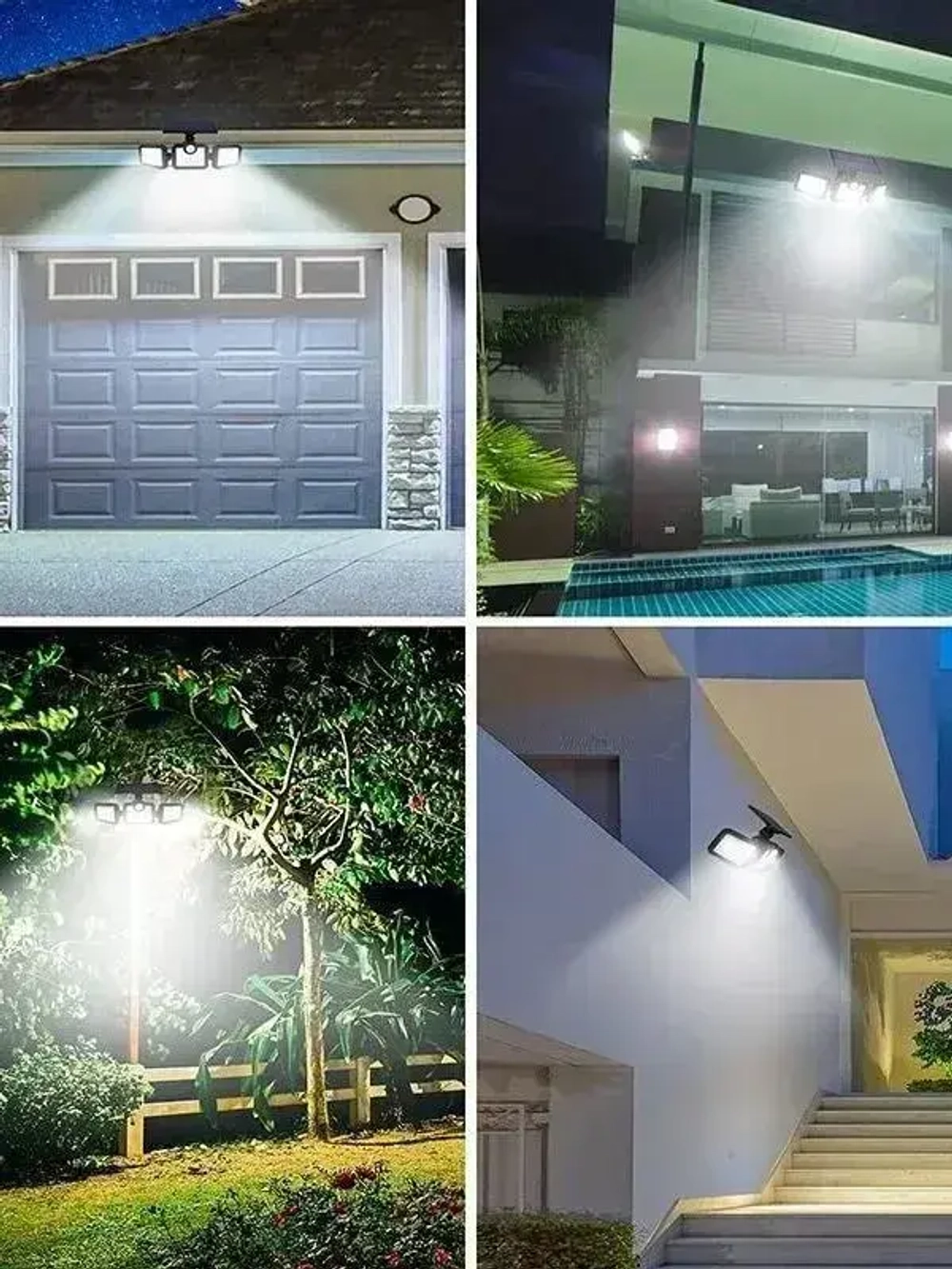 Live home Прожектор на солнечной батарее с поворотными панелями и датчиком движения (10Вт/74Led)