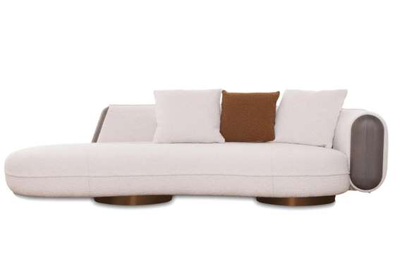 Диван полукруглый Suspense, 268 см, белое букле