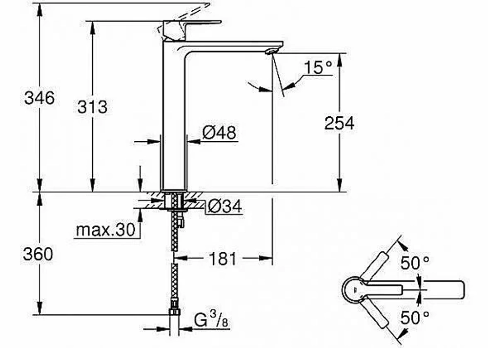 Смеситель для раковины Grohe Lineare 23405001