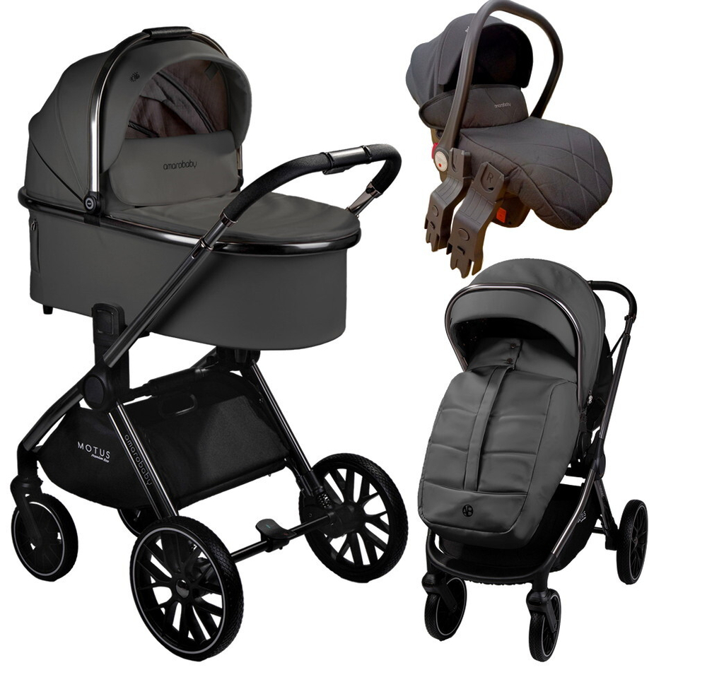Детская коляска AmaroBaby Motus Premium Ecco 3 в 1 серый