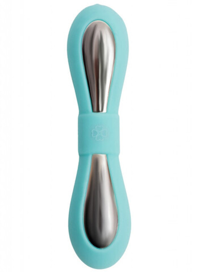 Небольшой вибратор на подзарядке My Vibe , 5 режимов (12,5 см , бирюзовый, серебряный ) (Цвет: бирюзовый, серебряный)