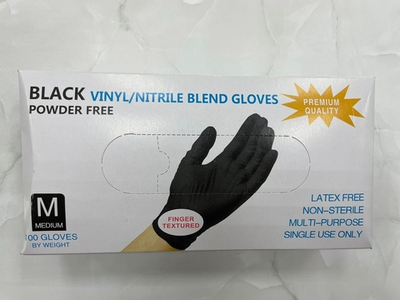 Перчатки винил+нитрил Черные M, 50 пар