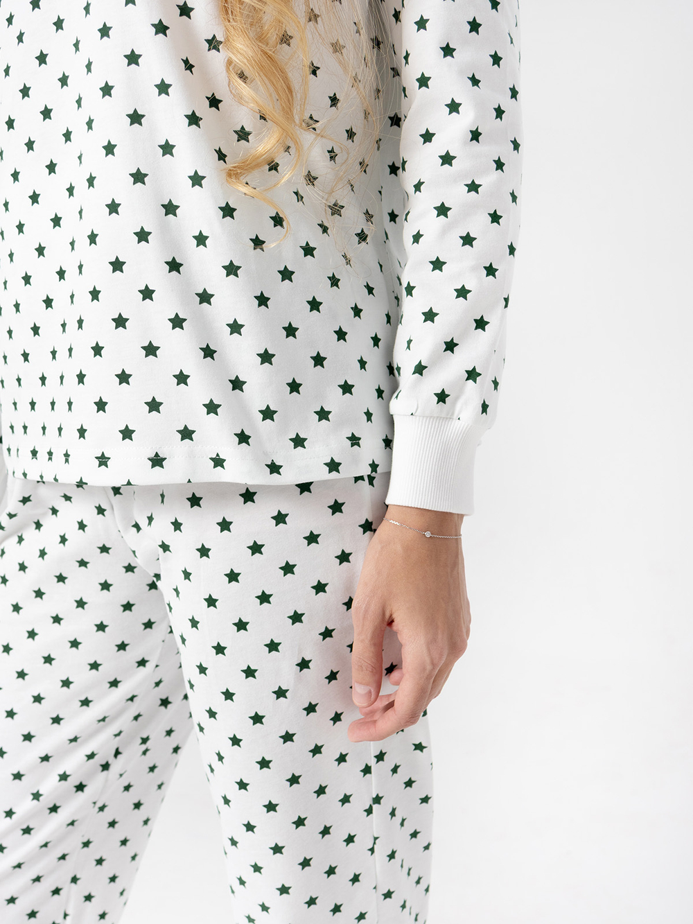 Пижама женская Mjölk Green Stars