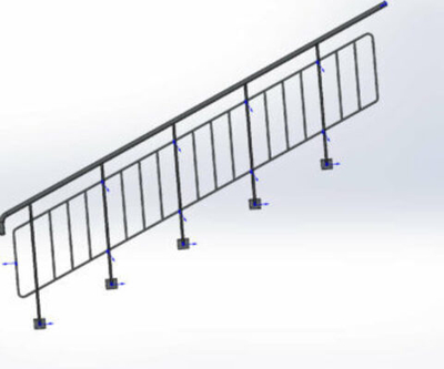 Ограждение лестничного марша 600x1120 МВ-6.5-6.9Р 1.256.2-2