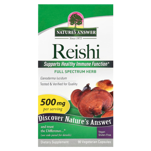 Nature's Answer, Рейши, 500 мг, 90 вегетарианских капсул