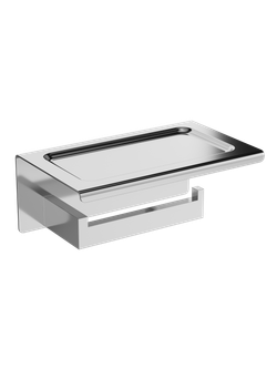 Держатель для туалетной бумаги STWORKI Готланд S13345CR настенный, глянцевый хром, с полкой