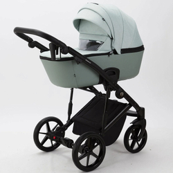Детская коляска Adamex Mobi 2 в 1 M-PS25 Серо-зеленый, Кожа