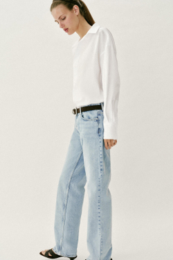 ZARA БАЗОВАЯ РУБАШКА ИЗ ПОПЛИНА, БЕЛЫЙ