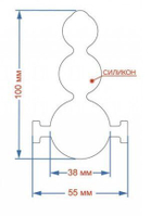 Силиконовый кляп-ёлочка на кожаных ремешках (Цвет: черный)