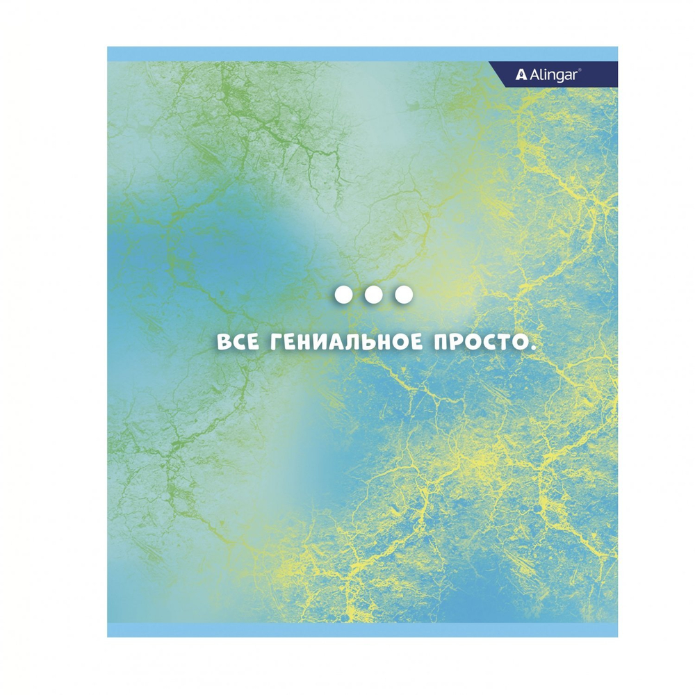 Тетрадь 48л., А5, клетка, Alingar "Всё просто", скрепка, мелованный картон (стандарт), блок офсет, 4 дизайна в пленке т/у