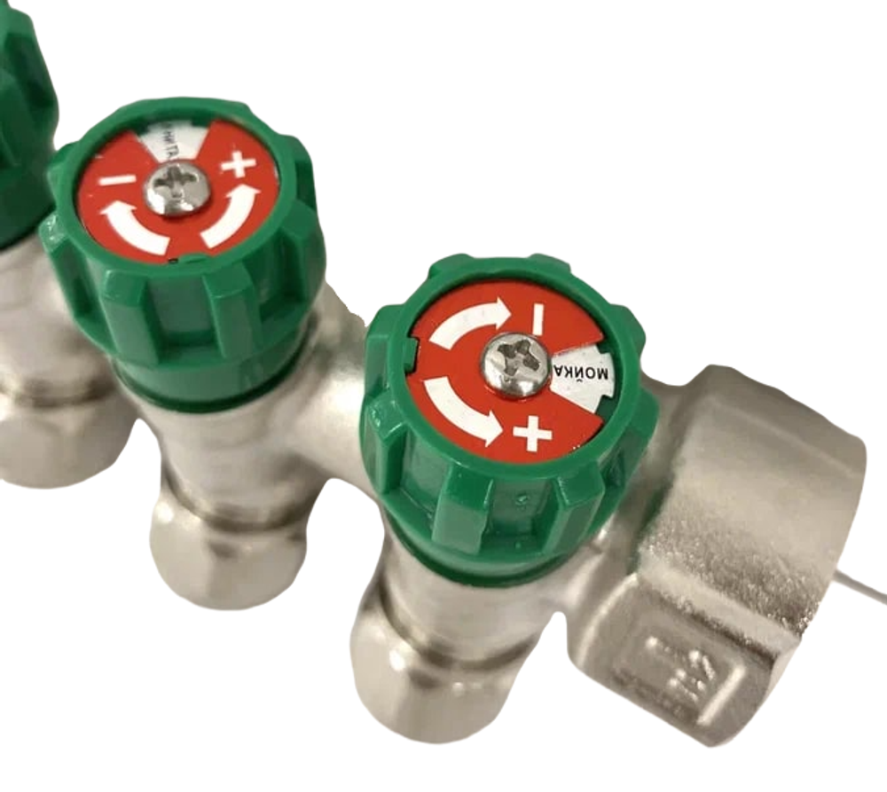 Коллектор Grema НВ 1x16 евроконус на 4 вых c вентилями (CN)