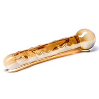 Золотистый стеклянный фаллоимитатор Tickler - 19 см.