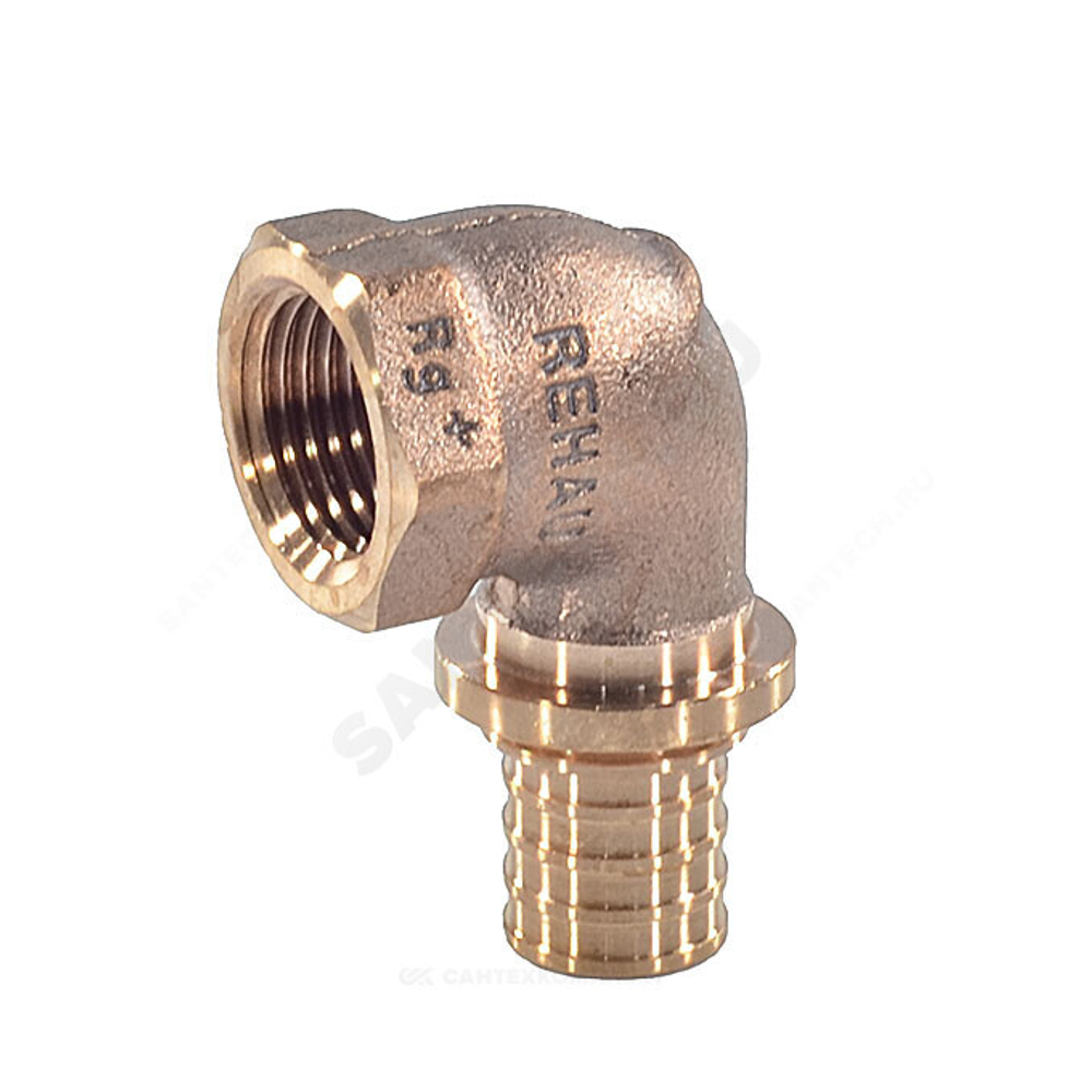 Угольник для PE-X труб аксиальный бронза Дн 20х3/4" ВР RAUTITAN RX+ Rehau 14563561001 (13660971001)