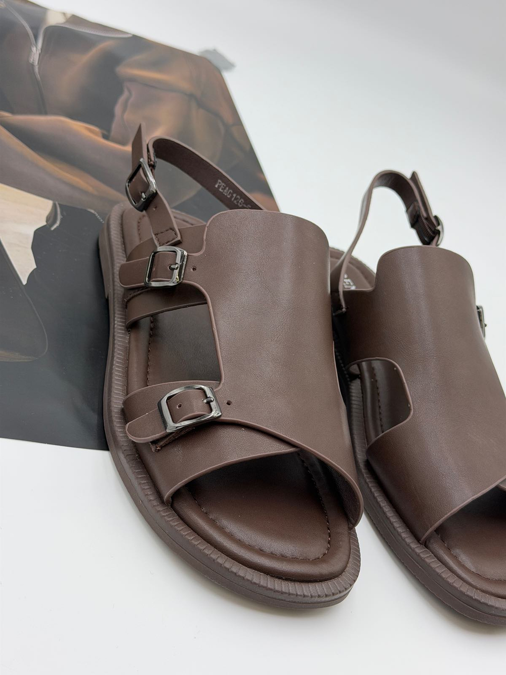 Босоножки женские натуральная кожа арт. PEAG 126-5 цвет "коричневый"