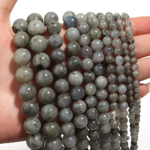 Лабрадор бусины шарик 4/6/8/10/12 мм, на нитке 38 см