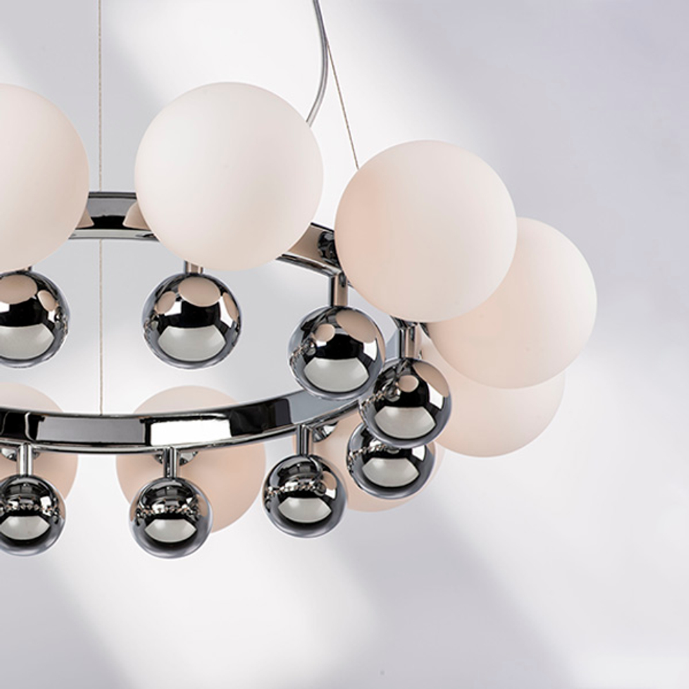 801124 Люстра SFERETTA 12х40W G9 ХРОМ/БЕЛЫЙ