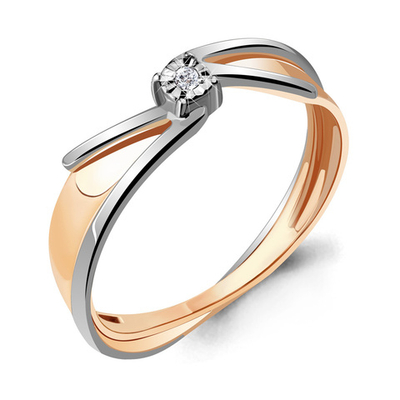 962941к Кольцо из Золота с бриллиантом из коллекции "Иллюзия"