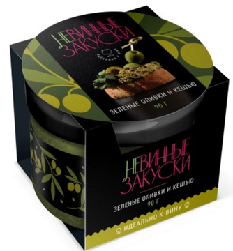 Топпинг для Брускетт "Зеленые оливки и кешью" 90гр.