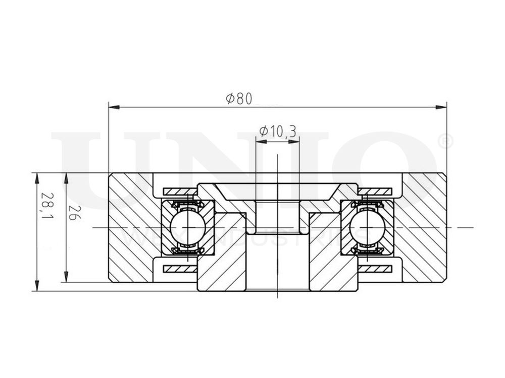 Ролик направляющий приводного ремня UNIO TNS-10267