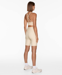 OYSHO Легинсы-велосипедки Comfortlux с высокой посадкой длиной 20 см, светлый экрю