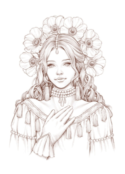 Lana Green 2 Garden Lady. Coloring Book