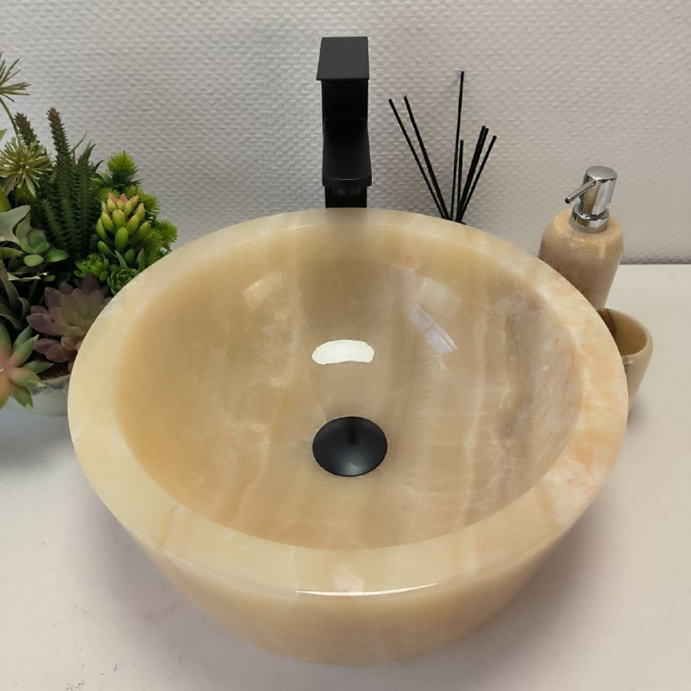 Раковина из оникса Drum Yellow Small DO-62989 40*40*15 08