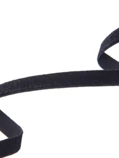 170 Бретель-резинка бархатная  10 мм, черный 170