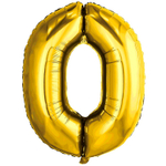 Шар фольгированный Цифра 0 81 см (Золотой)