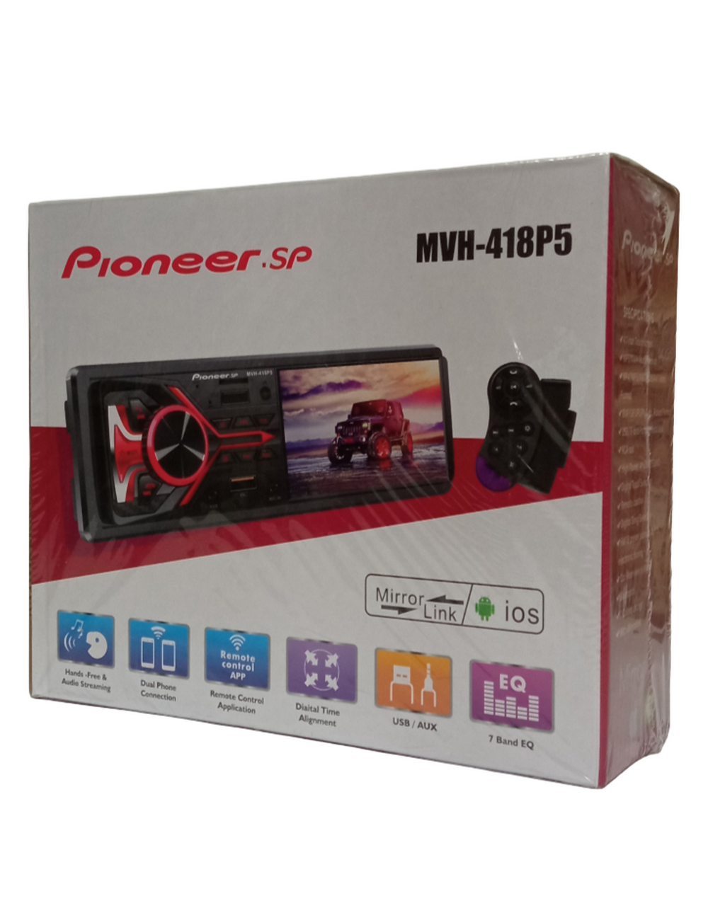 Автомагнитола MP3/MP4/FM экран 4.1" RGB BT BASS Pioneer.SP MVH-418MP5