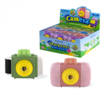 Точилка пластиковая с ластиком-роллером, Yalong, "Фотокамера", 1 отверстие, контейнер, цвета ассорти, в индивид. ПВХ боксах