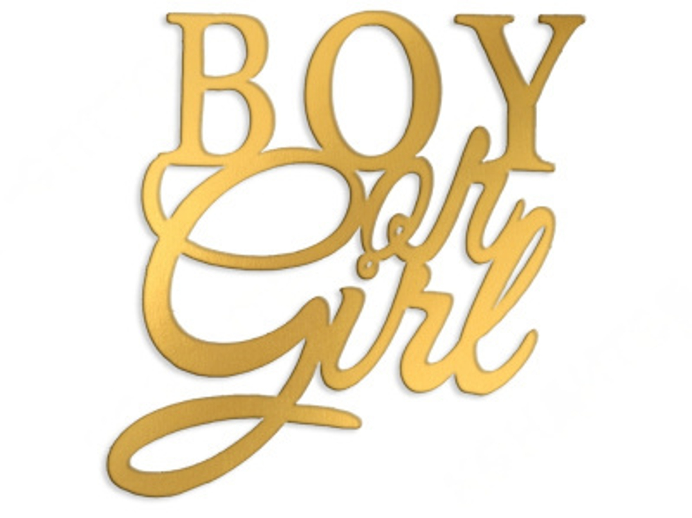 Топпер боковой "Boy or Girl" золотой
